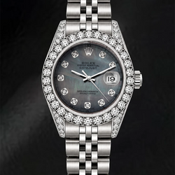 Rolex Datejust 6916 26mm Orologio in Acciaio Inossidabile con Quadrante con Diamanti in Madreperla Nera