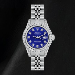 Orologio Rolex Datejust 6916 26 mm Quadrante Blu con Diamanti Acciaio Inossidabile Bracciale Jubilee