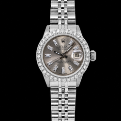 Rolex Datejust 6916 26mm Orologio in Acciaio Inossidabile con Quadrante Grigio con Diamanti