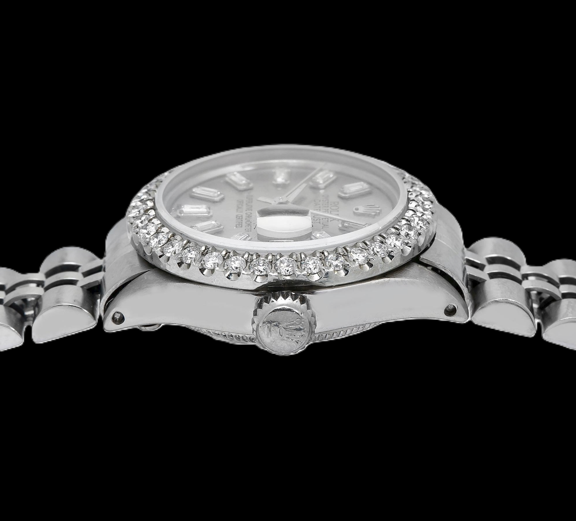 Rolex Datejust 6916 26mm Orologio in Acciaio Inossidabile con Quadrante Grigio con Diamanti