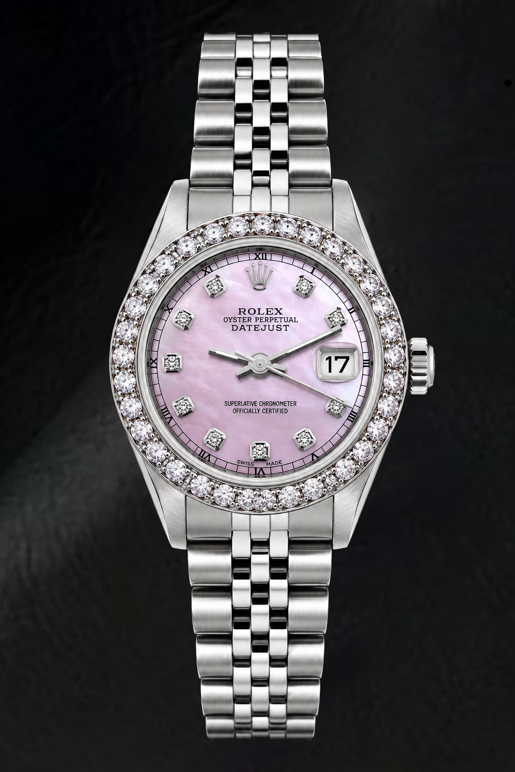 Rolex Datejust 6916 26 mm Orologio in Acciaio Inossidabile con Quadrante con Diamanti in Madreperla Rosa