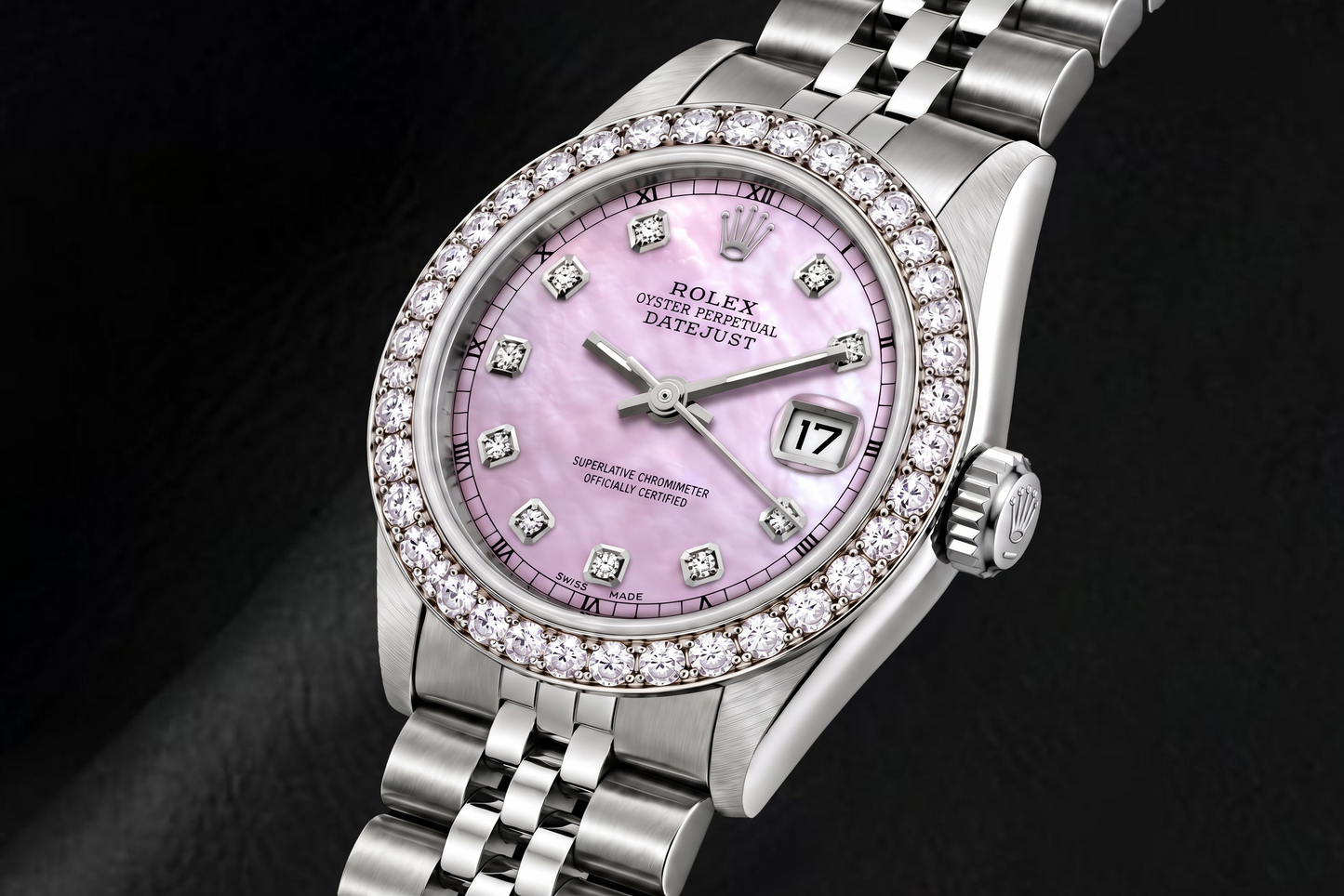 Rolex Datejust 6916 26 mm Orologio in Acciaio Inossidabile con Quadrante con Diamanti in Madreperla Rosa