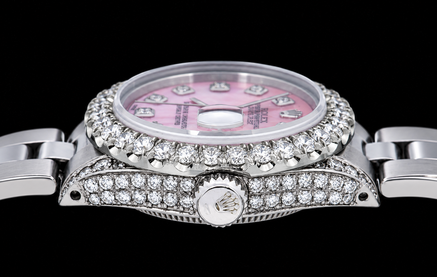 Rolex Datejust 6916 26 mm Orologio in Acciaio Inossidabile con Quadrante con Diamanti in Madreperla Rosa