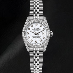 Orologio Rolex Datejust 6916 26 mm in Acciaio Inossidabile con Quadrante con Diamanti Jubilee Argentato