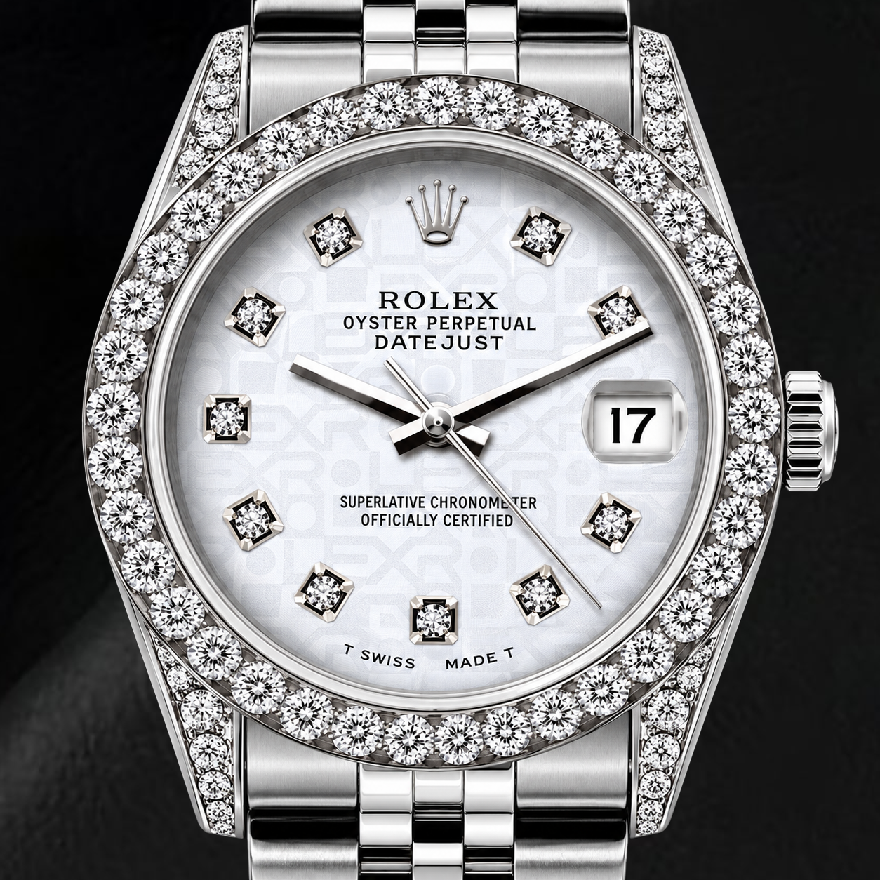 Orologio Rolex Datejust 6916 26 mm in Acciaio Inossidabile con Quadrante con Diamanti Jubilee Argentato