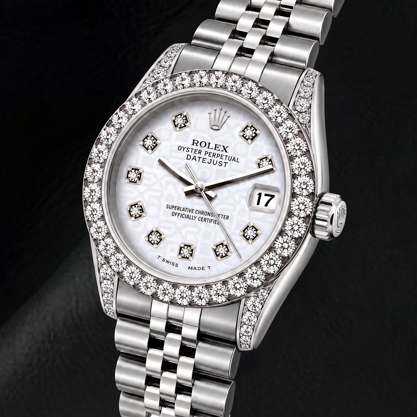 Orologio Rolex Datejust 6916 26 mm in Acciaio Inossidabile con Quadrante con Diamanti Jubilee Argentato
