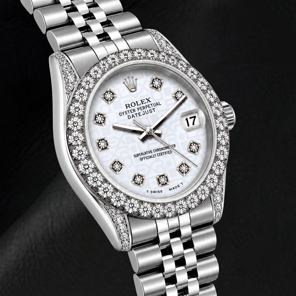 Orologio Rolex Datejust 6916 26 mm in Acciaio Inossidabile con Quadrante con Diamanti Jubilee Argentato