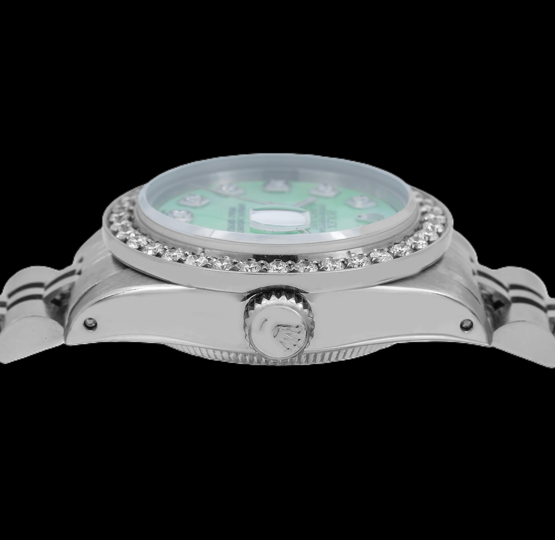Orologio Rolex Datejust 6916 26mm in Acciaio Inossidabile con Quadrante con Diamanti in Madreperla Turchese