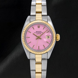 Orologio Rolex Datejust 69173 26 mm Quadrante Rosa Lunetta Zigrinata Bicolore Bracciale Oyster