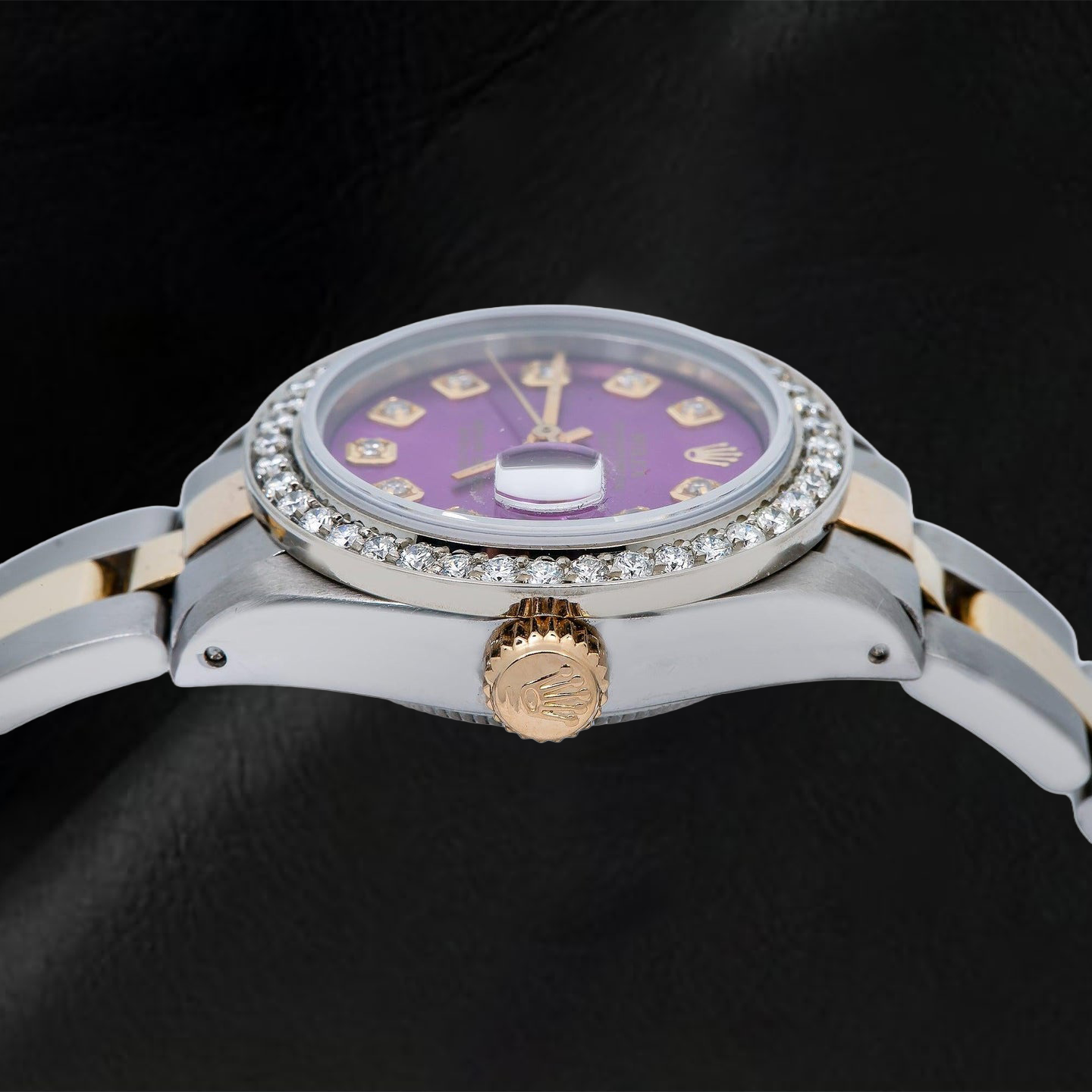 Orologio Rolex Datejust 69173 26 mm Quadrante Viola con Diamanti Bicolore Bracciale Oyster