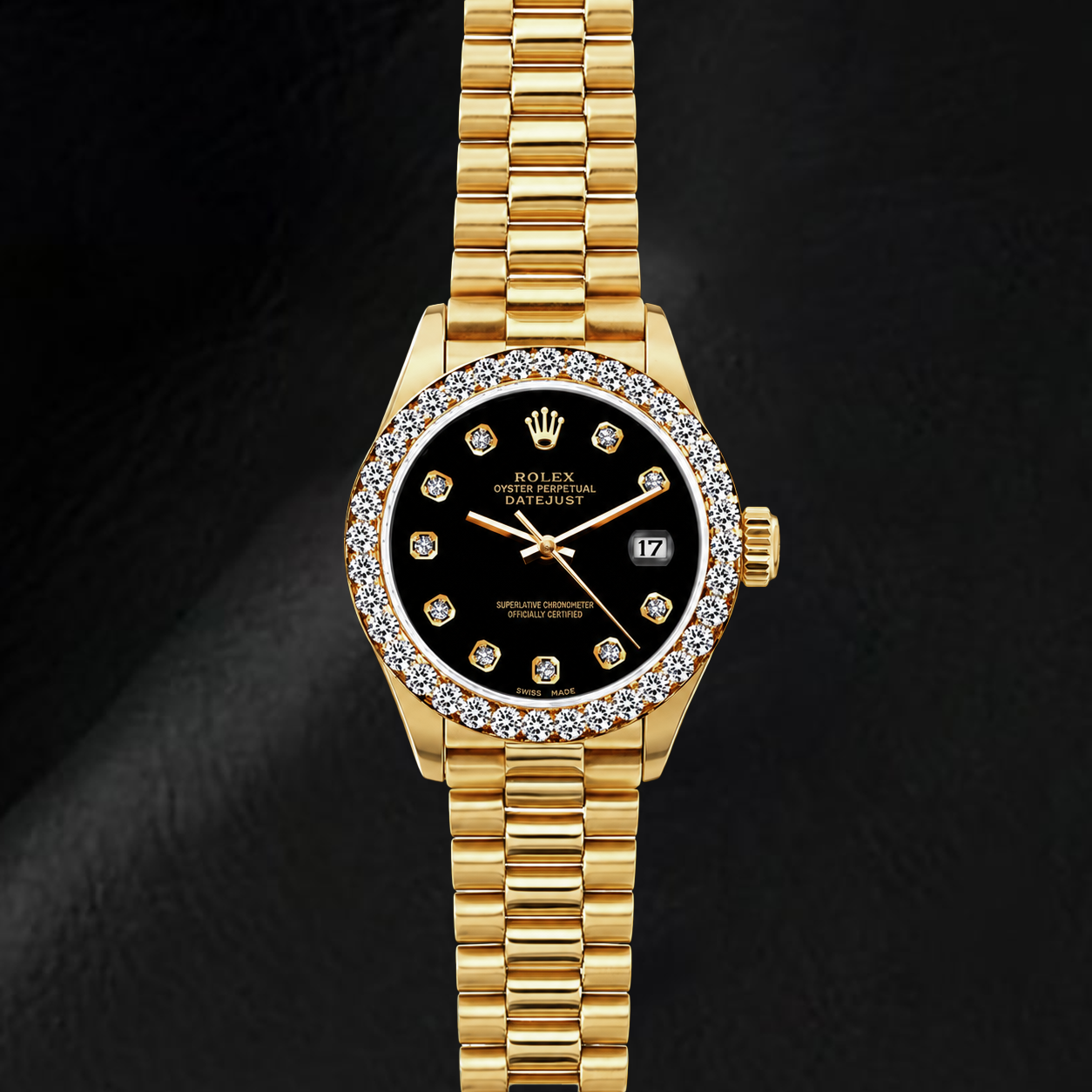 Rolex Datejust 69178 26mm Orologio in Oro Giallo con Quadrante con Diamanti Nero