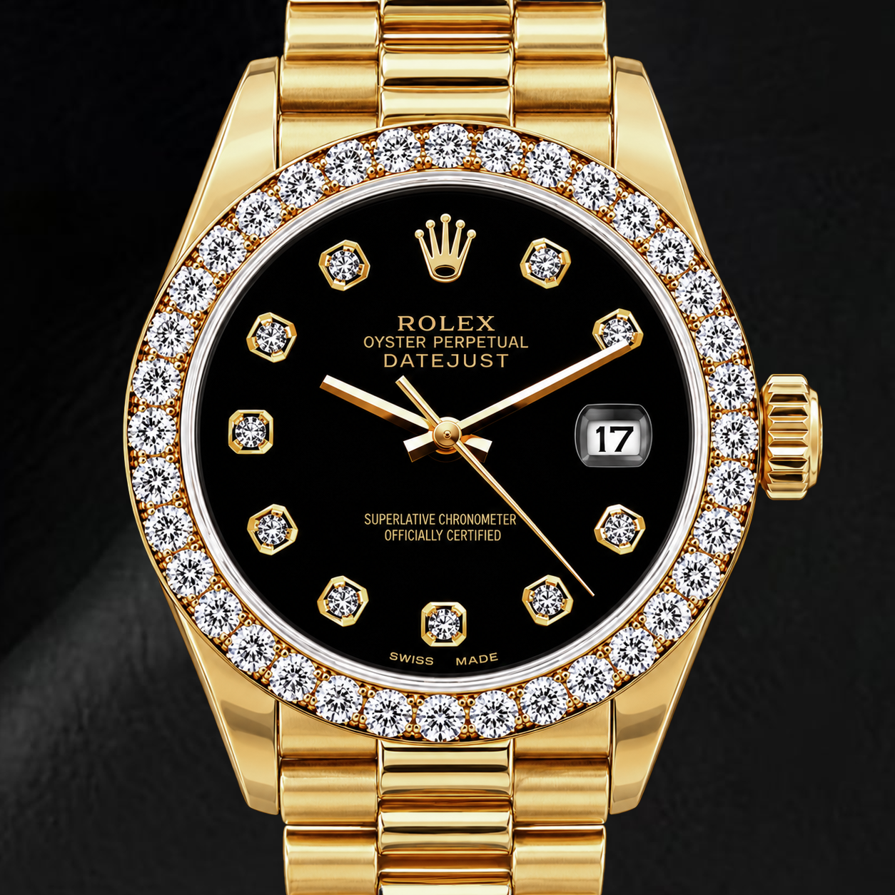 Rolex Datejust 69178 26mm Orologio in Oro Giallo con Quadrante con Diamanti Nero