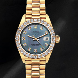 Orologio Rolex Datejust 69178 26 mm Quadrante con Diamanti in Madreperla Blu Oro Giallo 18 carati