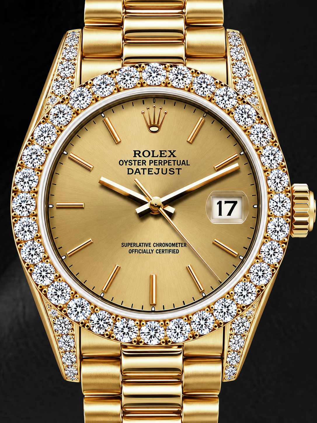 Orologio Rolex Datejust 69178 26 mm in Oro Giallo con Quadrante Champagne con Indici a Bastone