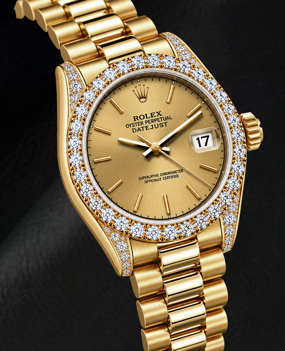 Orologio Rolex Datejust 69178 26 mm in Oro Giallo con Quadrante Champagne con Indici a Bastone