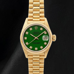 Rolex Datejust 69178 26mm Orologio in Oro Giallo Quadrante Verde con Diamanti