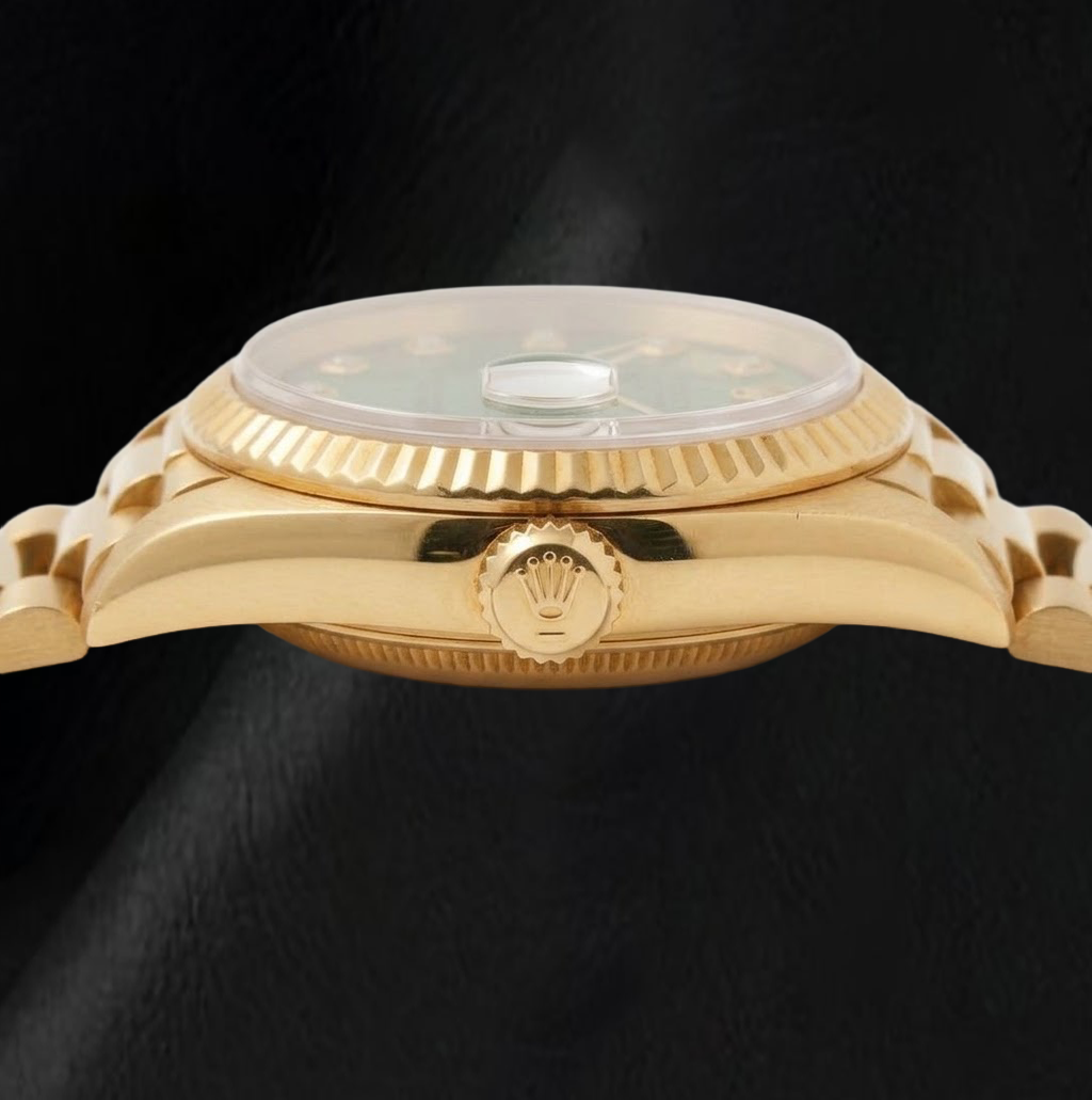 Rolex Datejust 69178 26mm Orologio in Oro Giallo Quadrante Verde con Diamanti