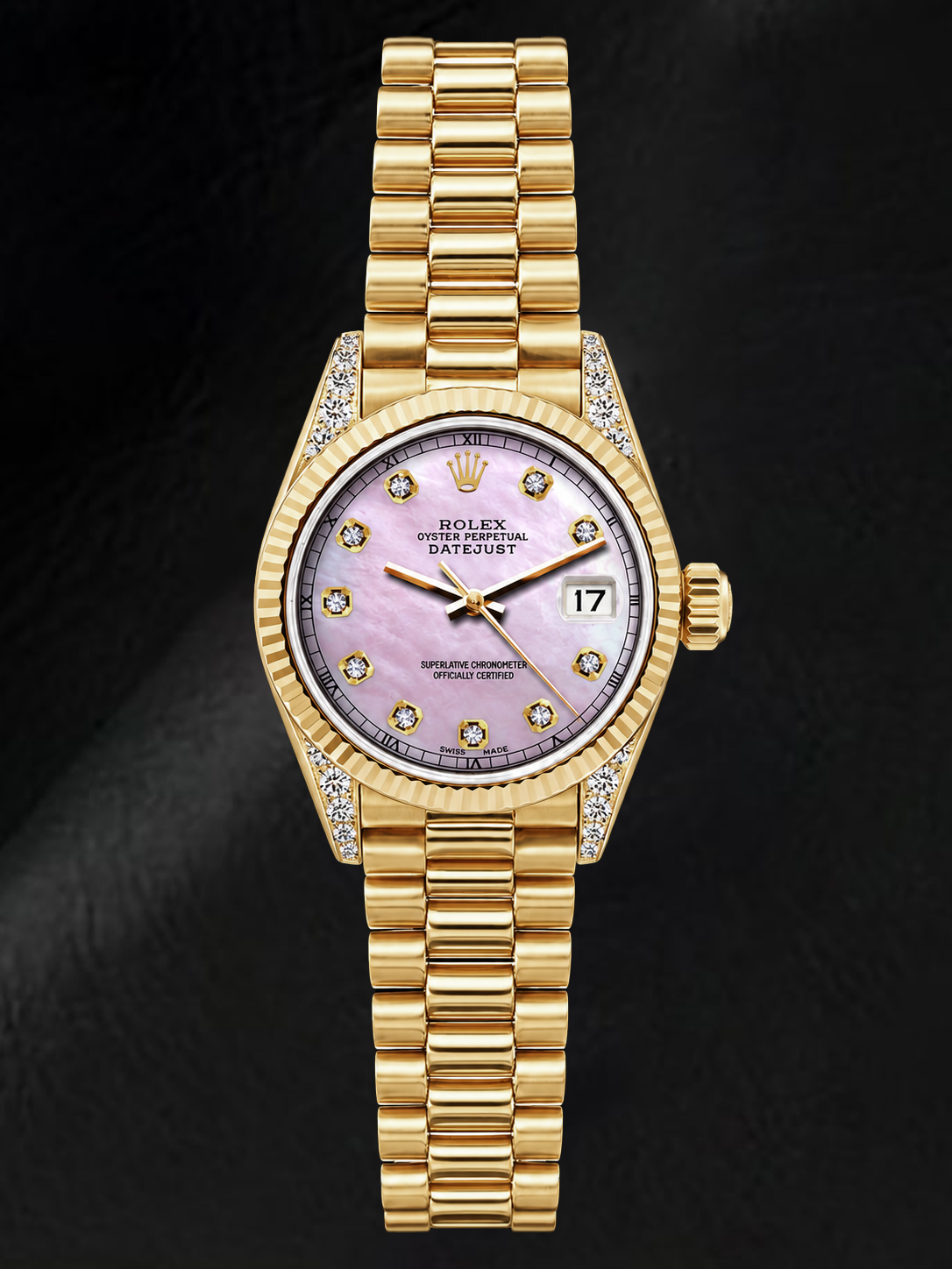 Rolex Datejust 69178 26 mm Orologio in Oro Giallo Quadrante con Diamanti in Madreperla Rosa