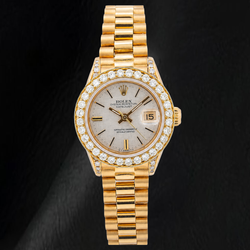 Rolex Datejust 69178 26 mm Orologio in Oro Giallo 18 carati Quadrante con Diamanti Lino Argento
