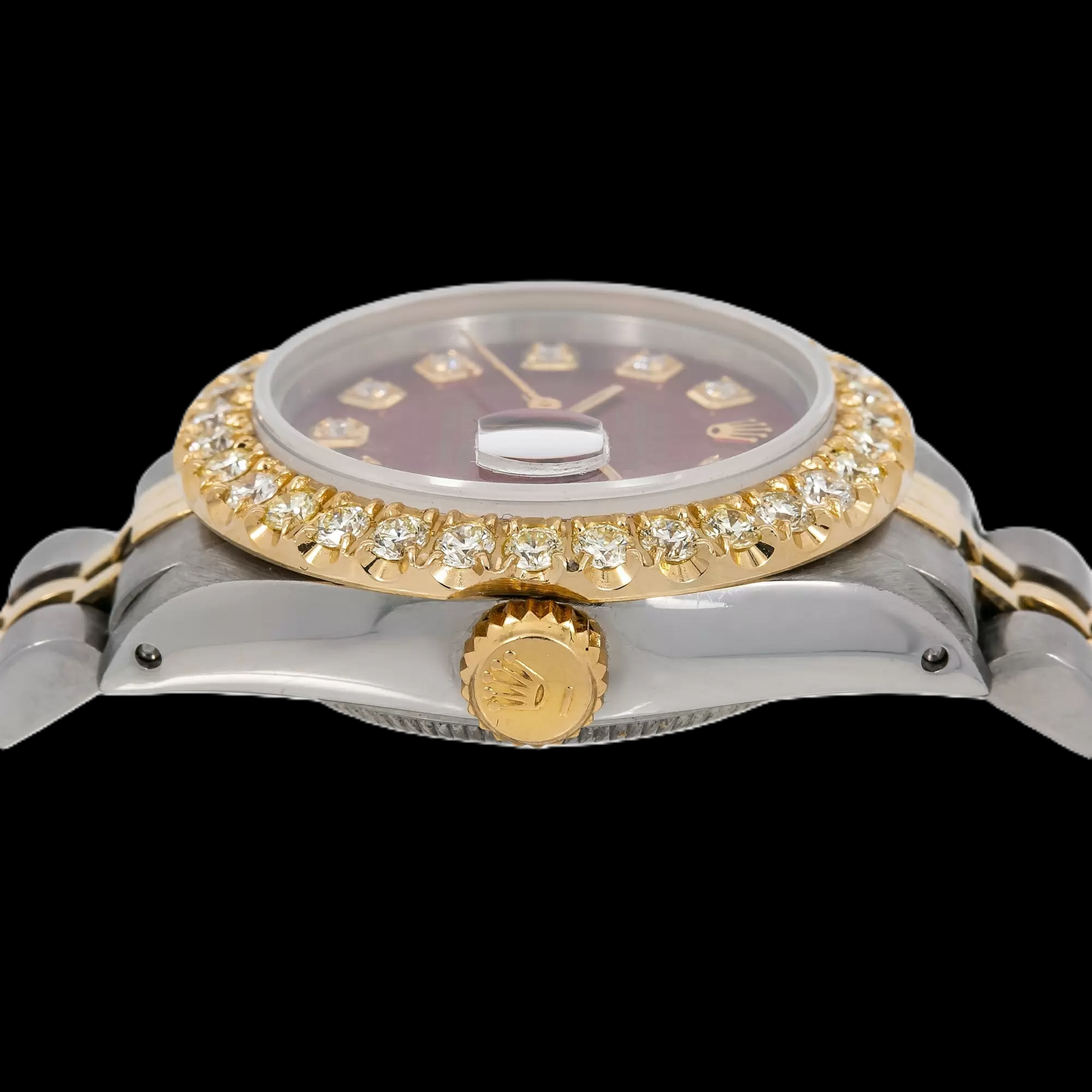 Rolex Datejust 6917 26 mm Orologio Bicolore Quadrante Rosso con Diamanti