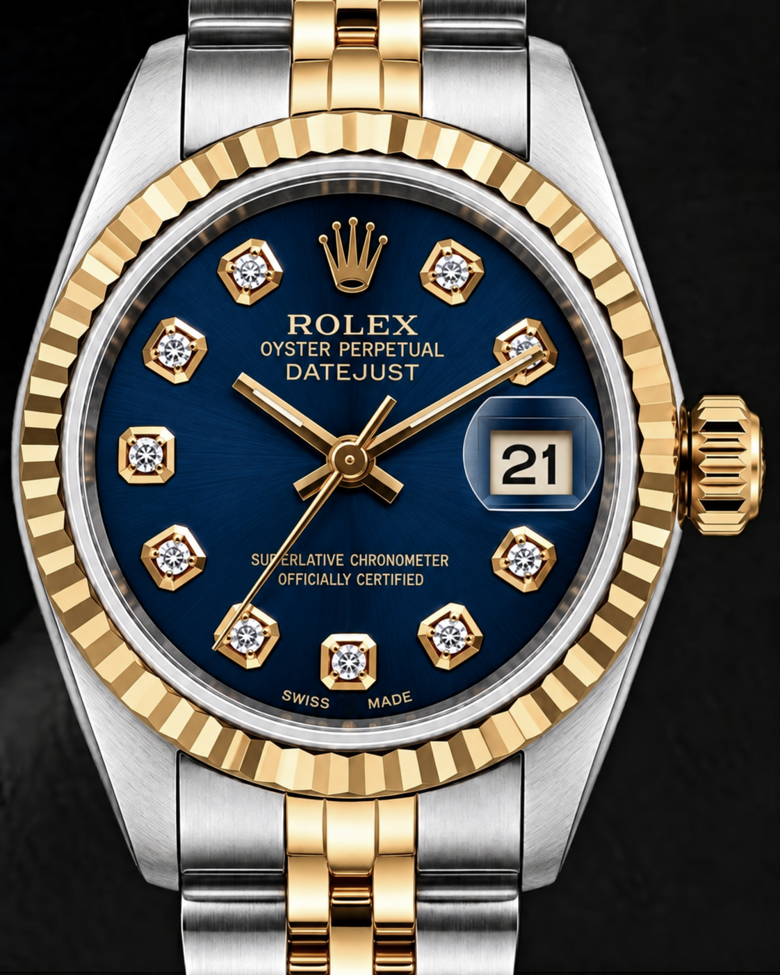 Rolex Datejust 6917 26 mm Orologio Bicolore Quadrante Blu con Diamanti