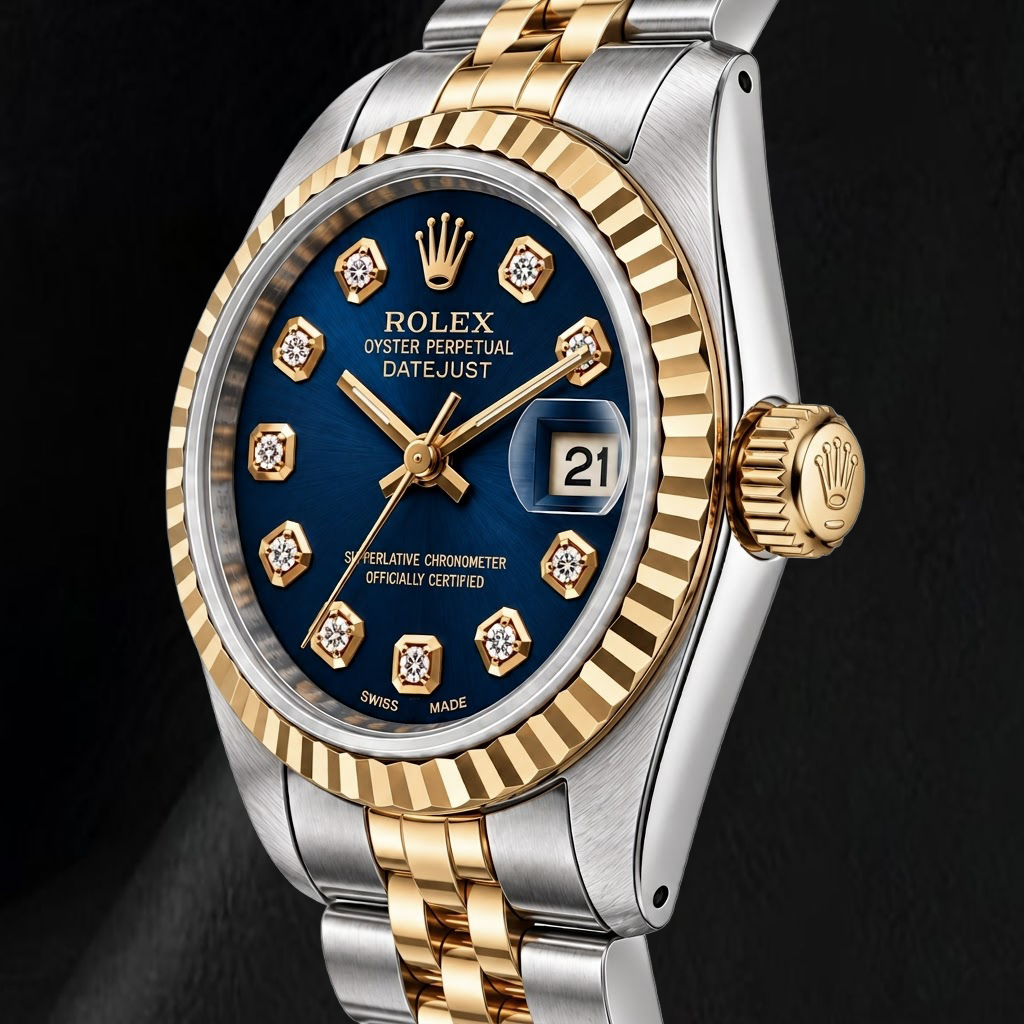 Rolex Datejust 6917 26 mm Orologio Bicolore Quadrante Blu con Diamanti
