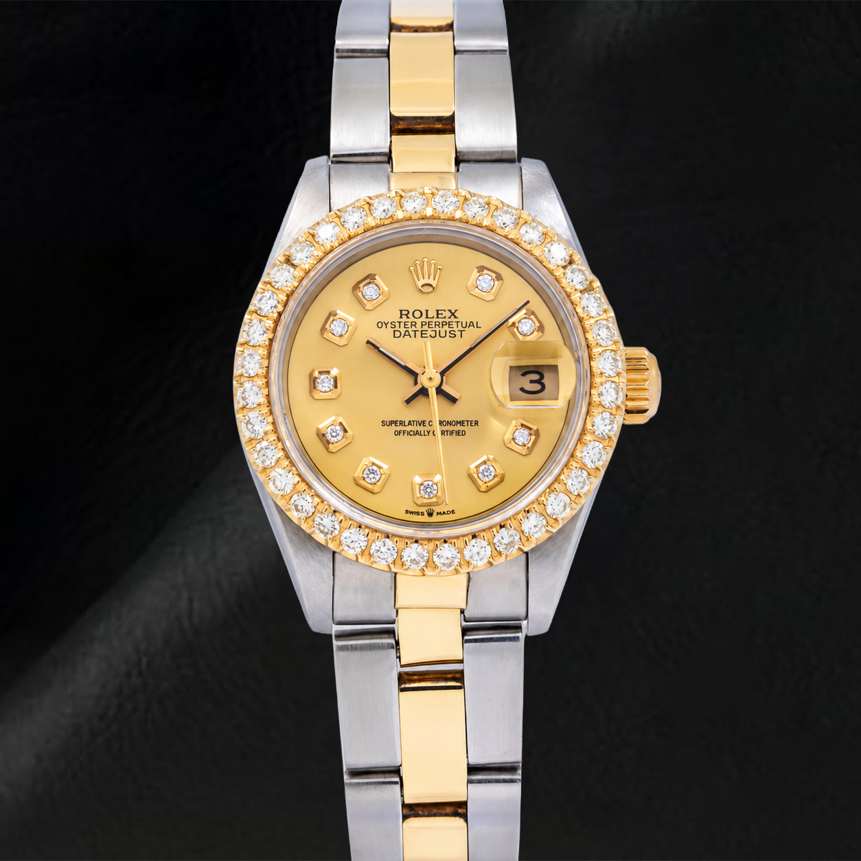 Orologio Rolex Datejust 6917 26 mm Quadrante Champagne con Diamanti Bicolore Bracciale Oyster