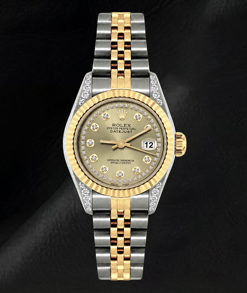 Rolex Datejust 6917 26 mm Orologio Bicolore Quadrante Champagne con Diamanti