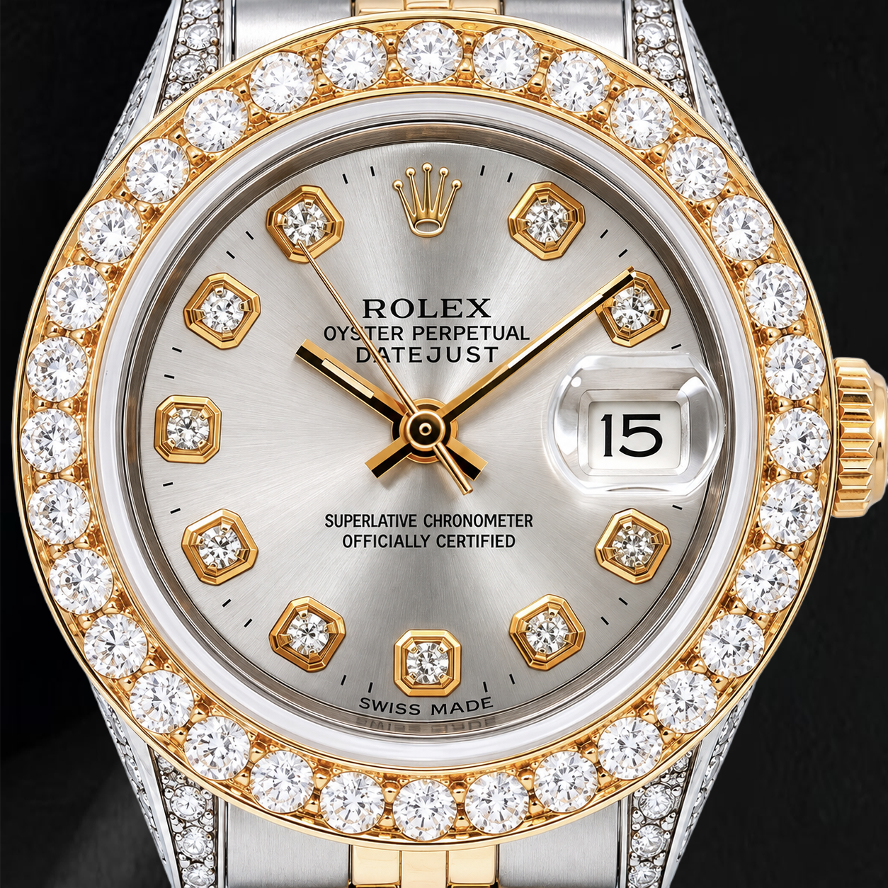 Orologio Rolex Datejust 6917 26 mm Bicolore Quadrante con Diamanti Argento