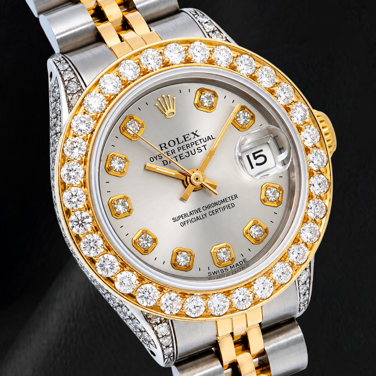 Orologio Rolex Datejust 6917 26 mm Bicolore Quadrante con Diamanti Argento