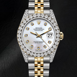 Rolex Datejust 6917 26mm Orologio Bicolore Quadrante con Diamanti in Madreperla Bianca