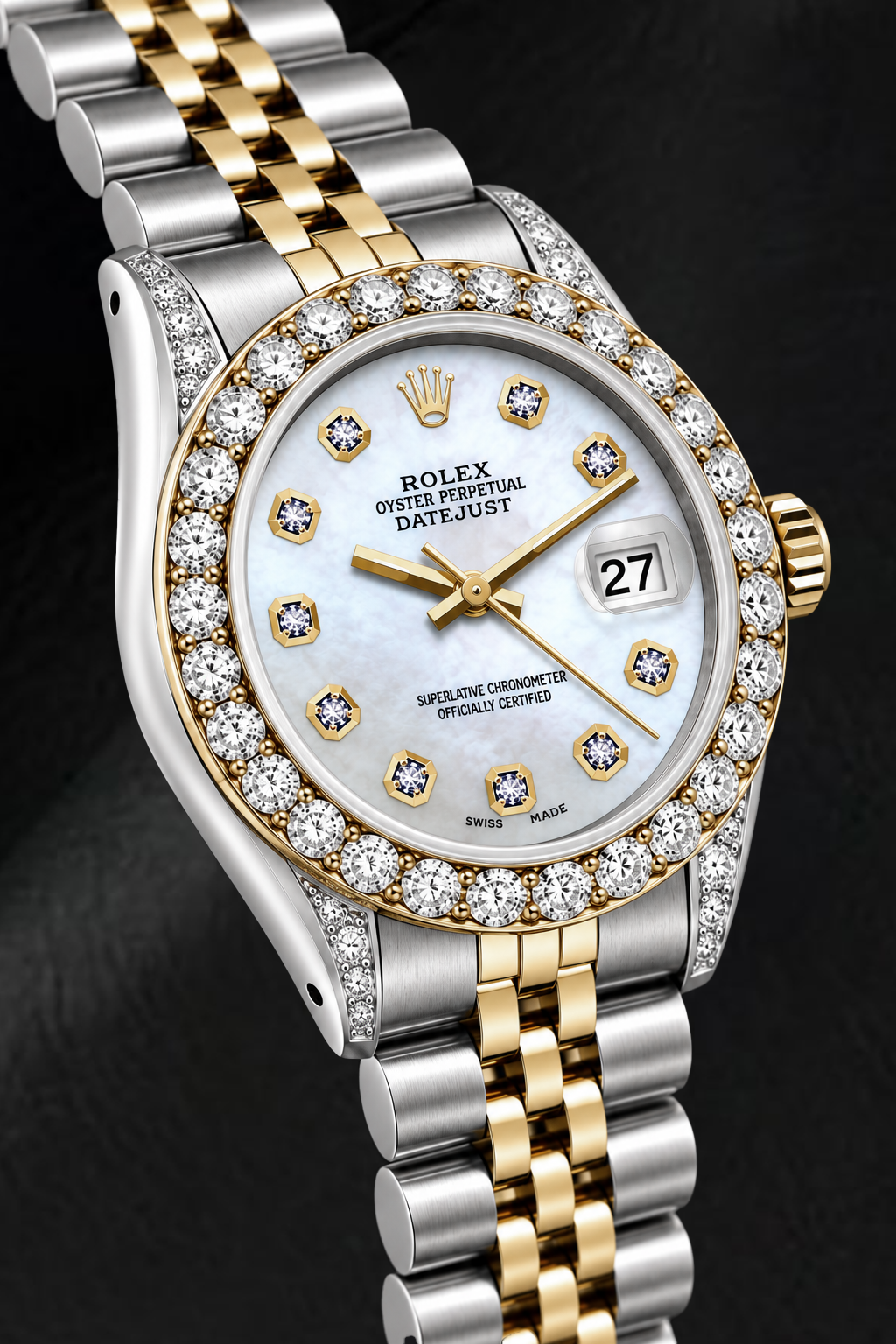 Rolex Datejust 6917 26mm Orologio Bicolore Quadrante con Diamanti in Madreperla Bianca