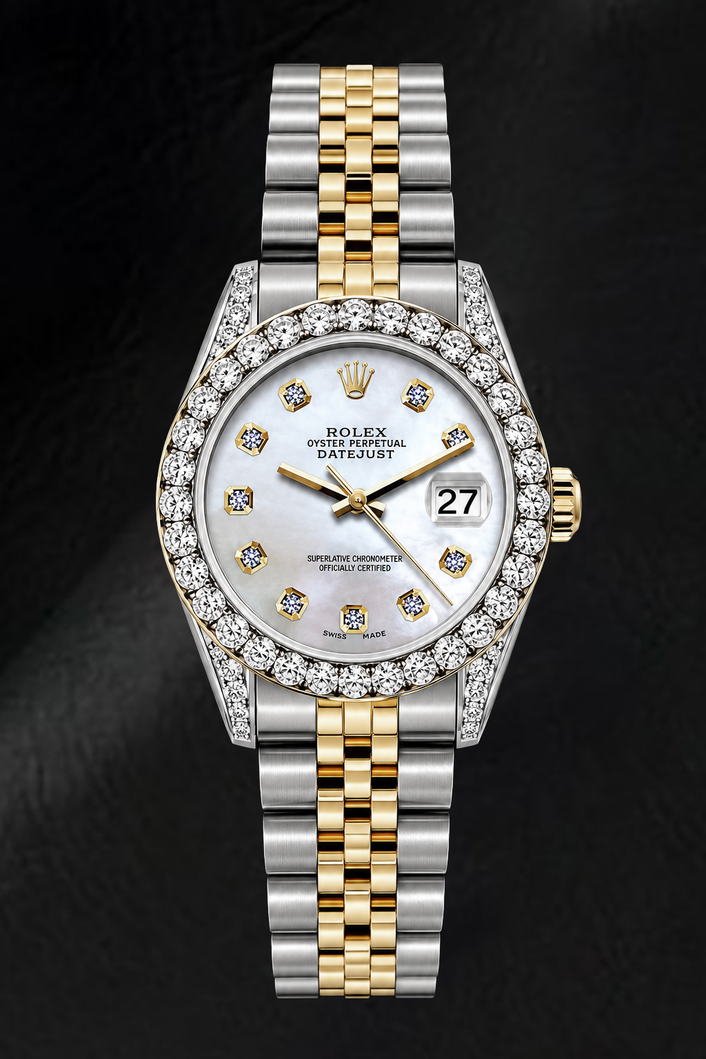 Rolex Datejust 6917 26mm Orologio Bicolore Quadrante con Diamanti in Madreperla Bianca