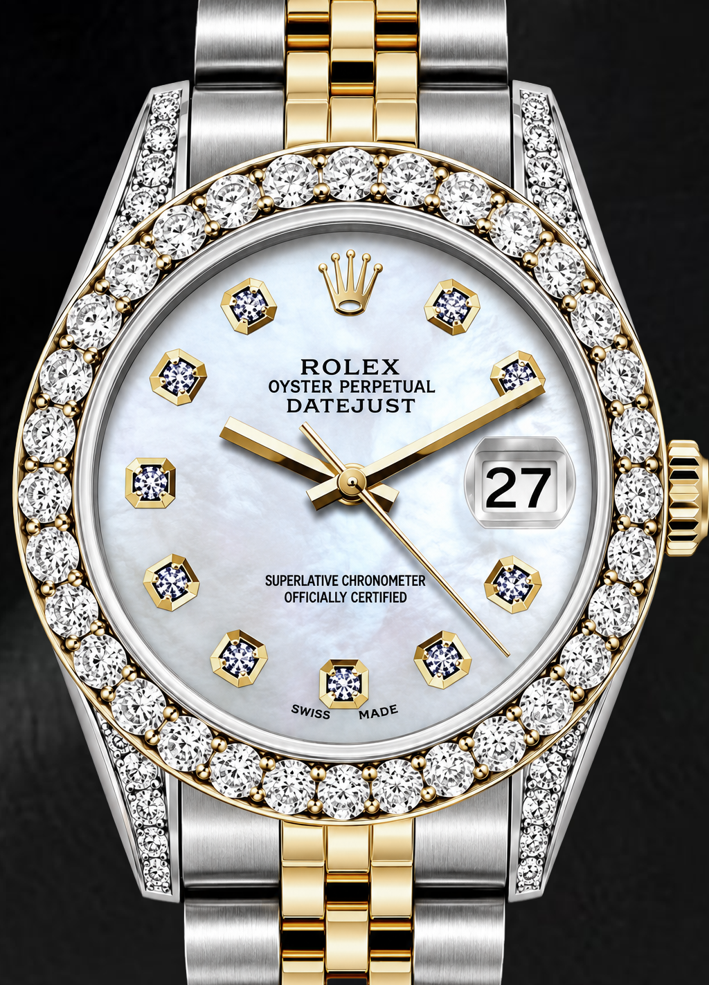 Rolex Datejust 6917 26mm Orologio Bicolore Quadrante con Diamanti in Madreperla Bianca