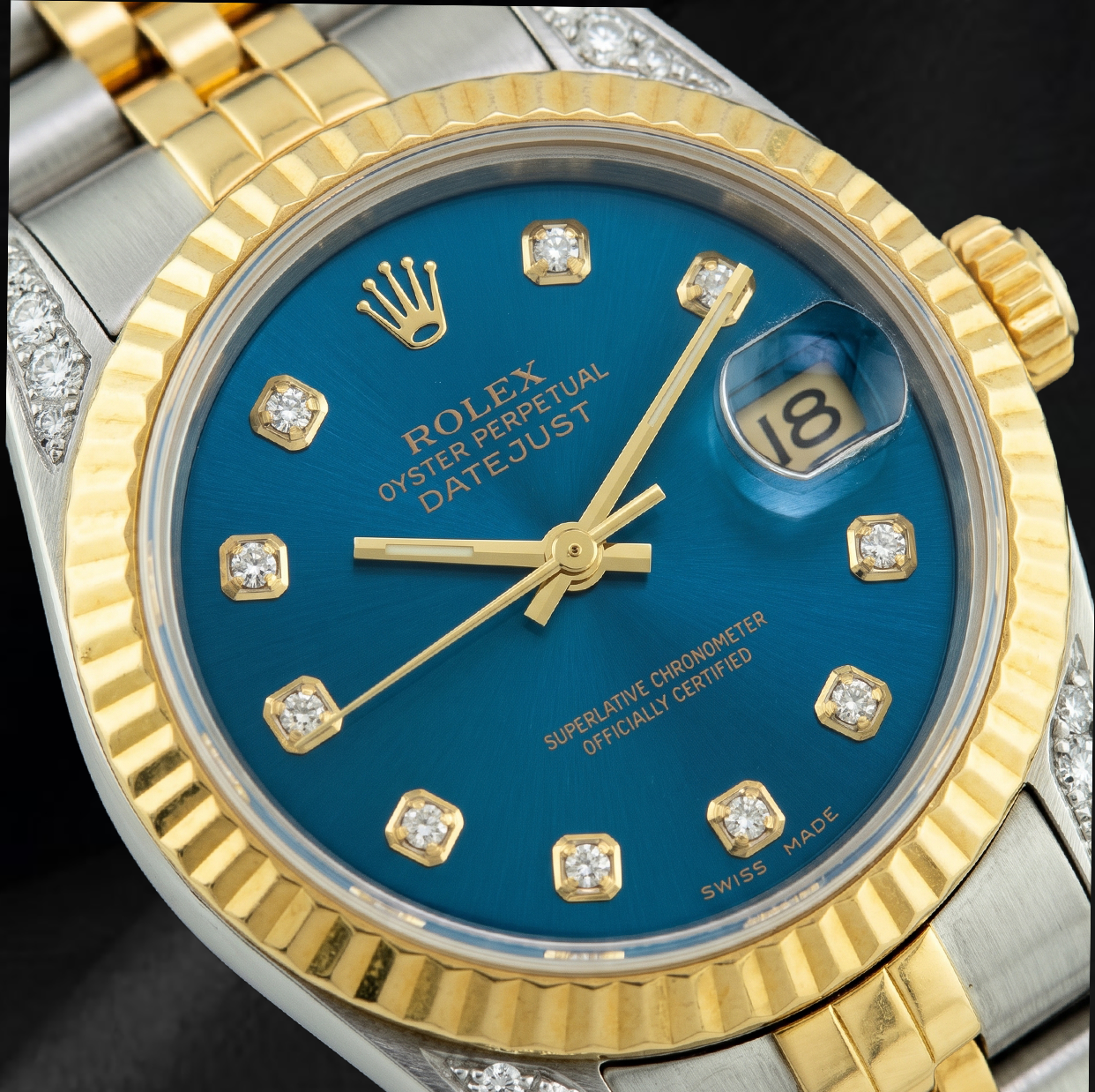 Rolex Datejust 6917 Orologio Bicolore 26mm Quadrante Blu con Diamanti