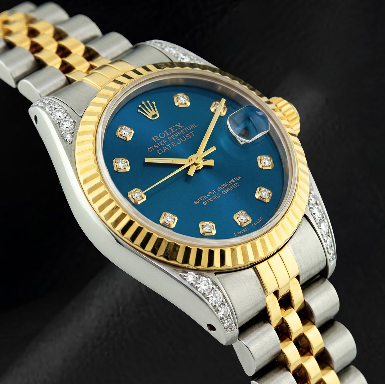 Rolex Datejust 6917 Orologio Bicolore 26mm Quadrante Blu con Diamanti