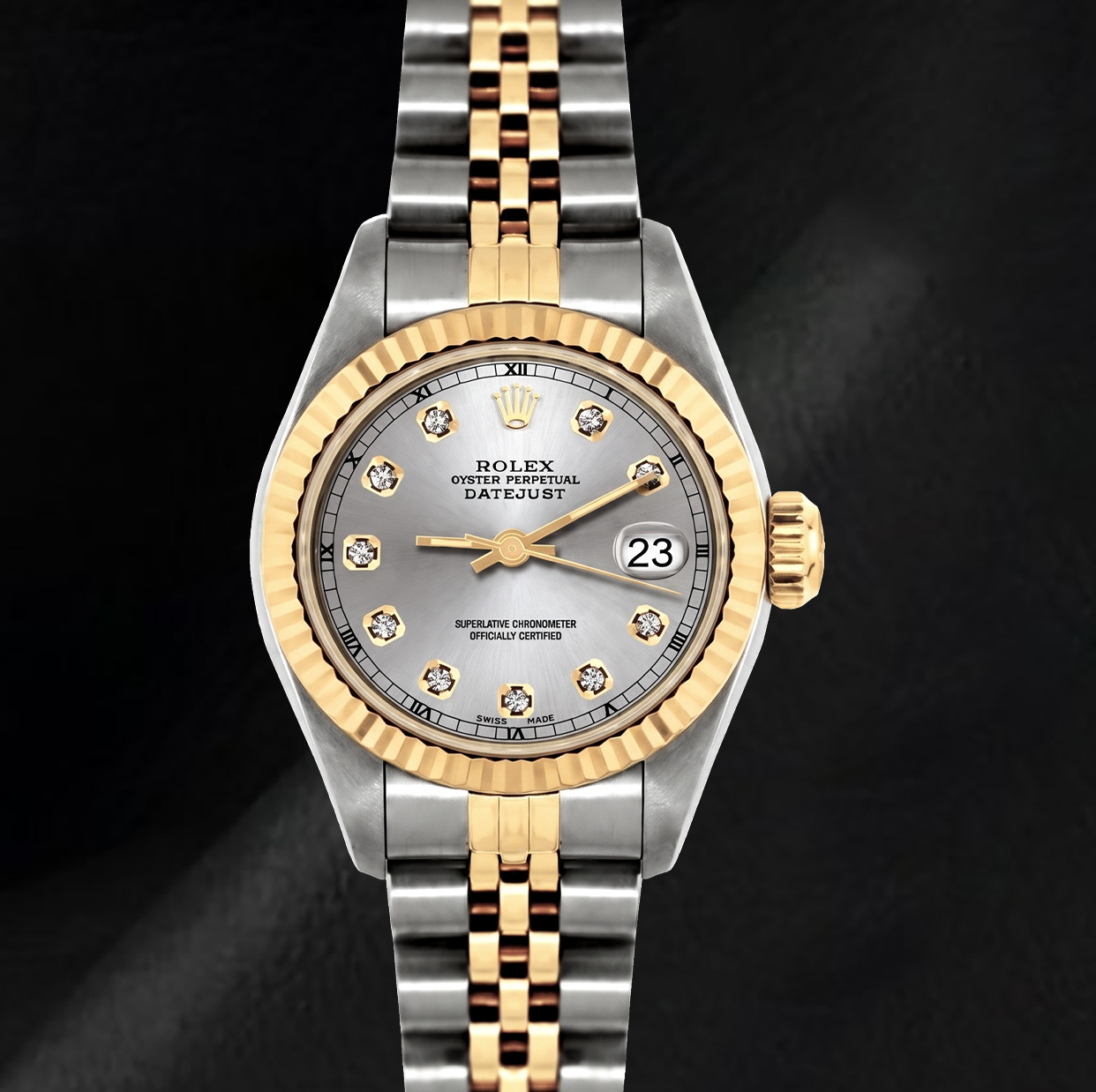 Rolex Datejust 6917 Orologio Bicolore 26 mm Quadrante Argento con Diamanti