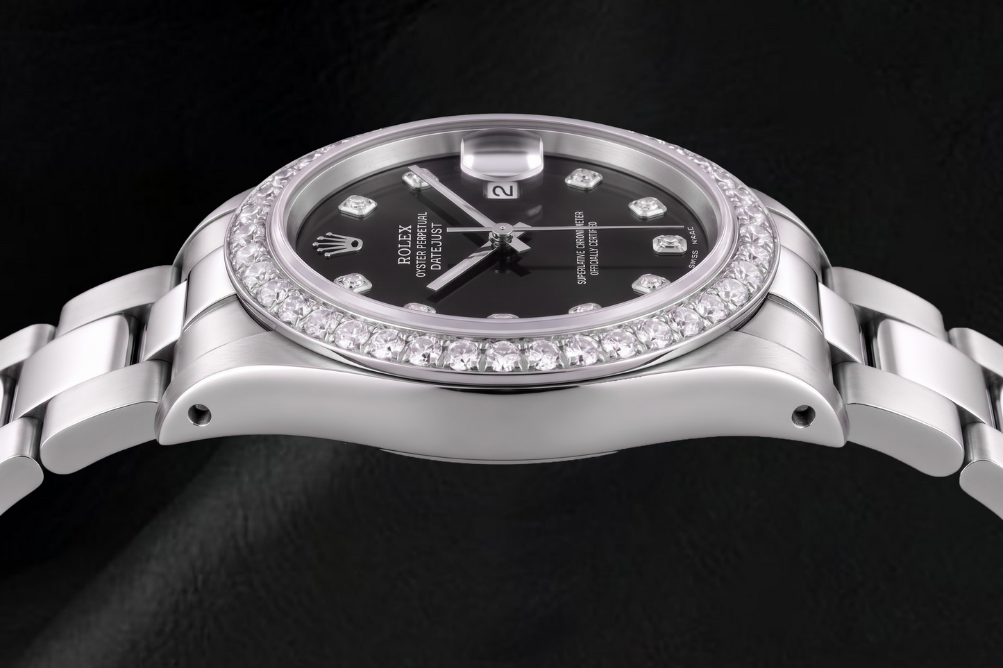 Rolex Datejust 78240 31mm Orologio in Acciaio Inossidabile con Quadrante Nero con Diamanti