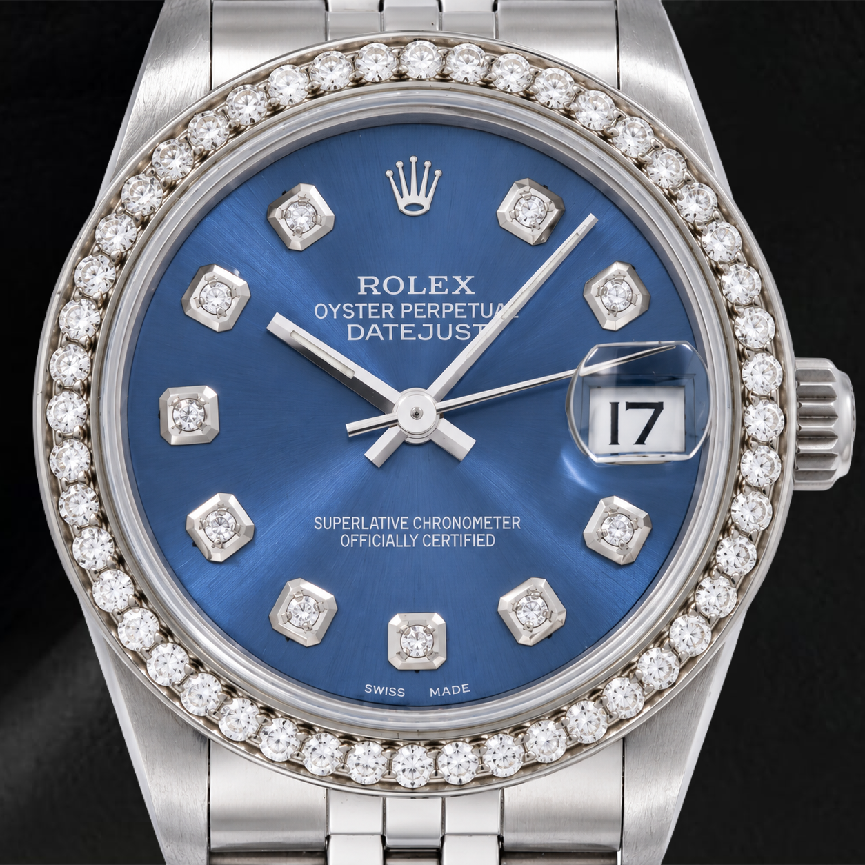 Orologio Rolex Datejust 78274 31 mm Quadrante Blu con Diamanti Bracciale Jubilee in Acciaio Inossidabile