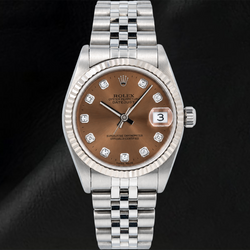 Orologio Rolex Datejust 78274 31 mm Quadrante Marrone con Diamanti Acciaio Inossidabile Bracciale Jubilee