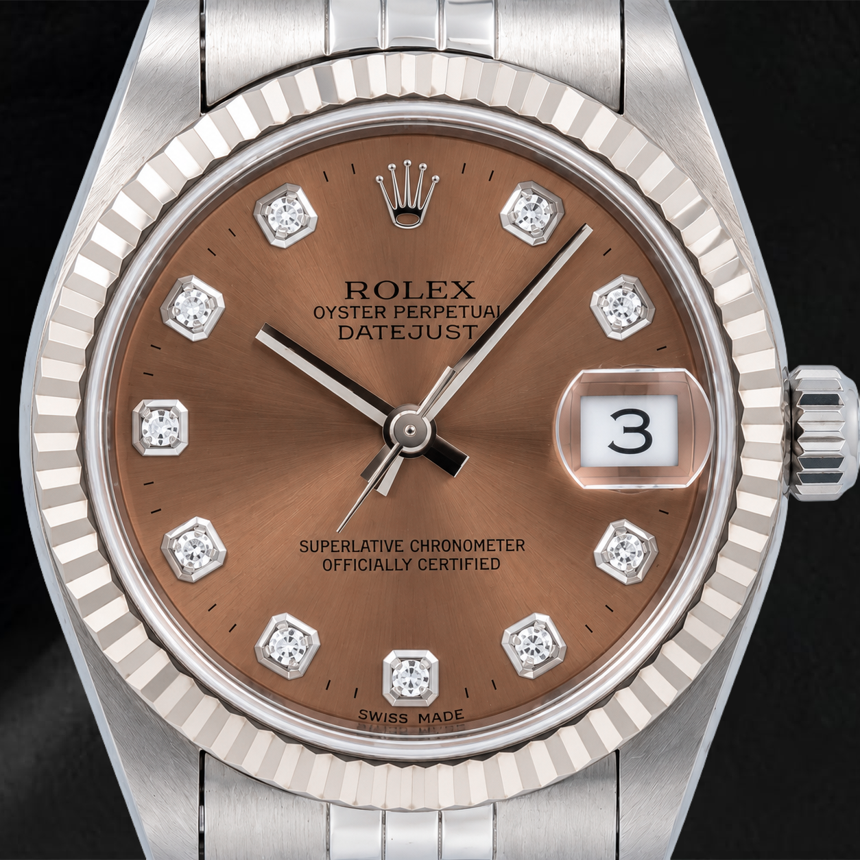 Orologio Rolex Datejust 78274 31 mm Quadrante Marrone con Diamanti Acciaio Inossidabile Bracciale Jubilee
