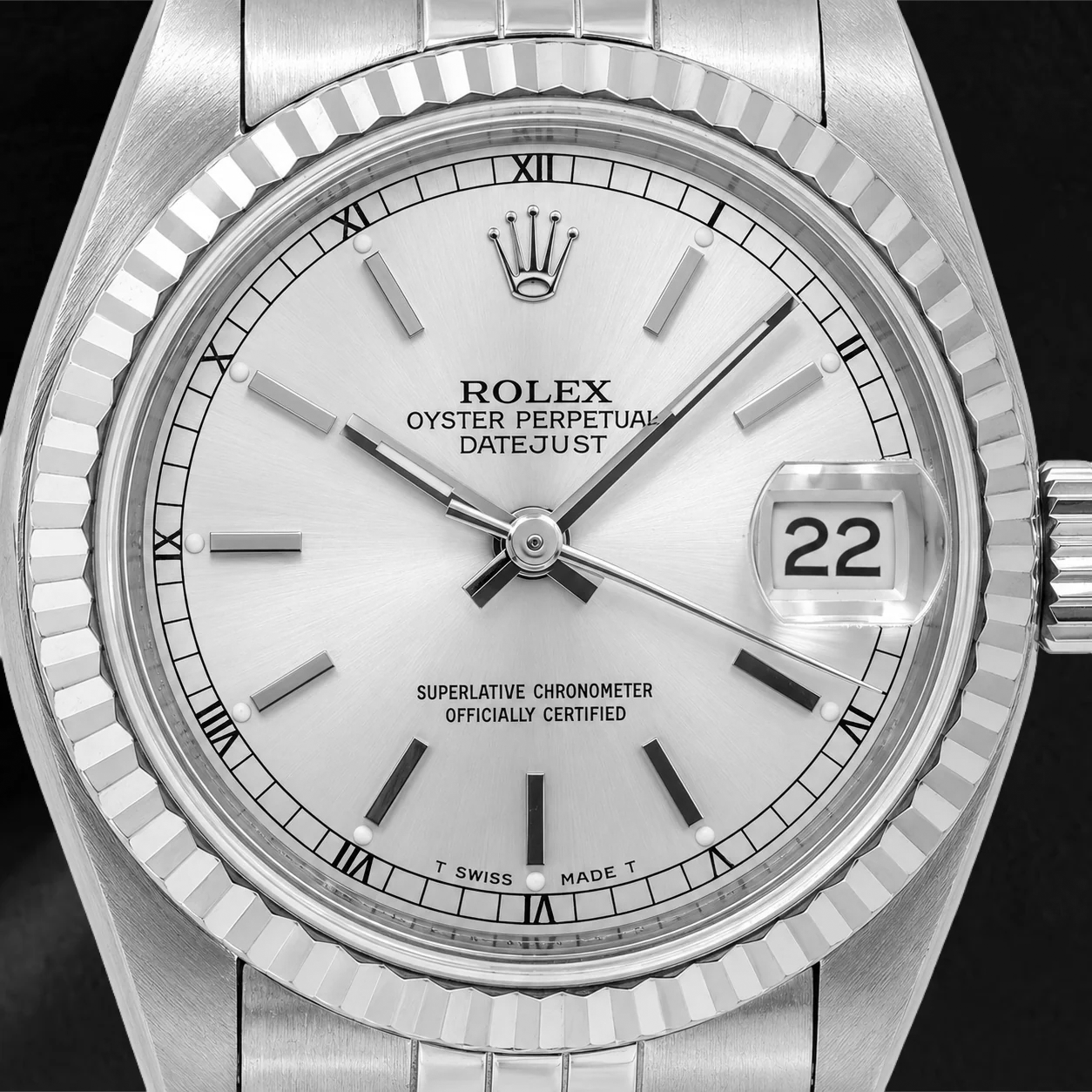 Orologio Rolex Datejust 78274 31 mm Quadrante Argento con Indici a Bastone Bracciale Jubilee in Acciaio Inossidabile
