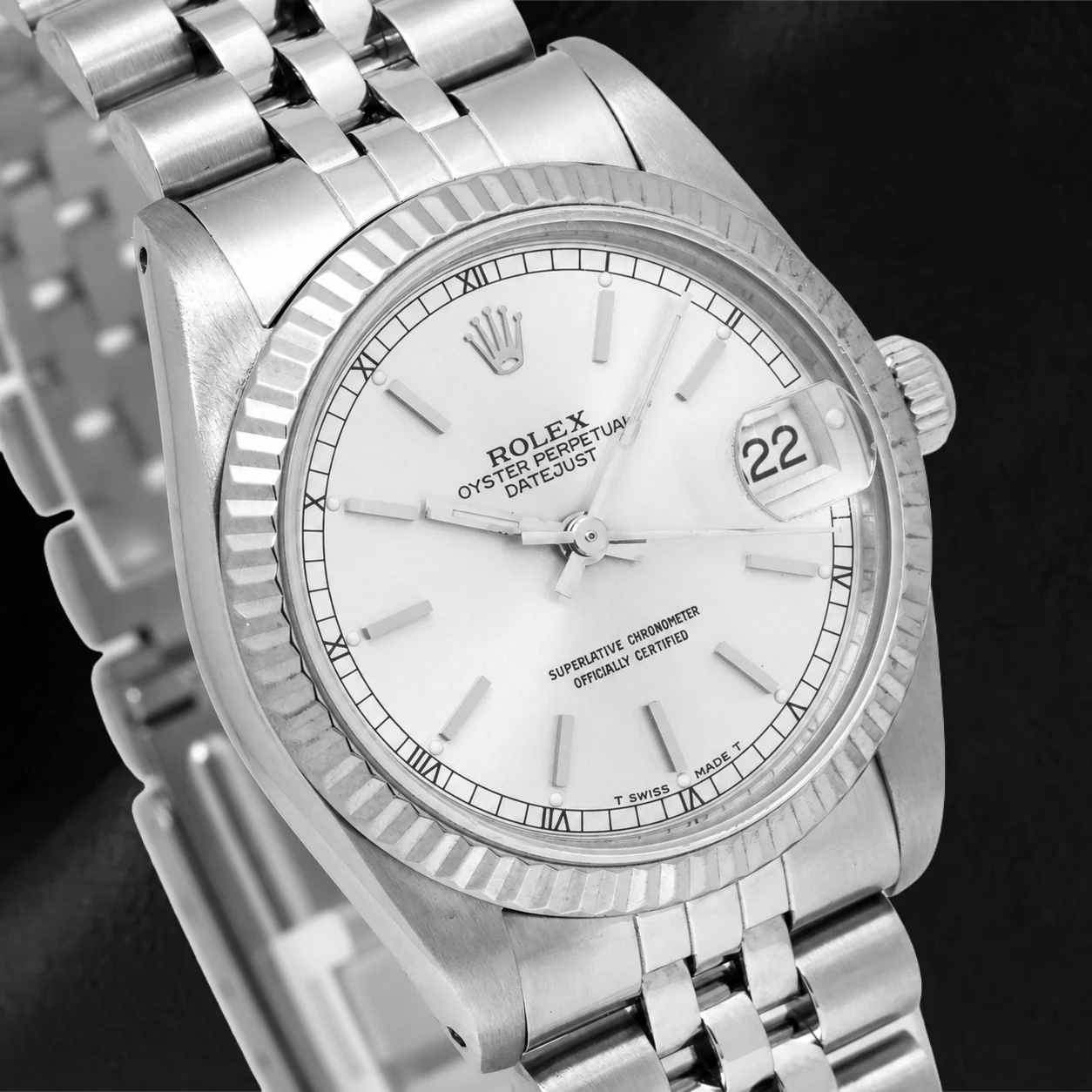 Orologio Rolex Datejust 78274 31 mm Quadrante Argento con Indici a Bastone Bracciale Jubilee in Acciaio Inossidabile