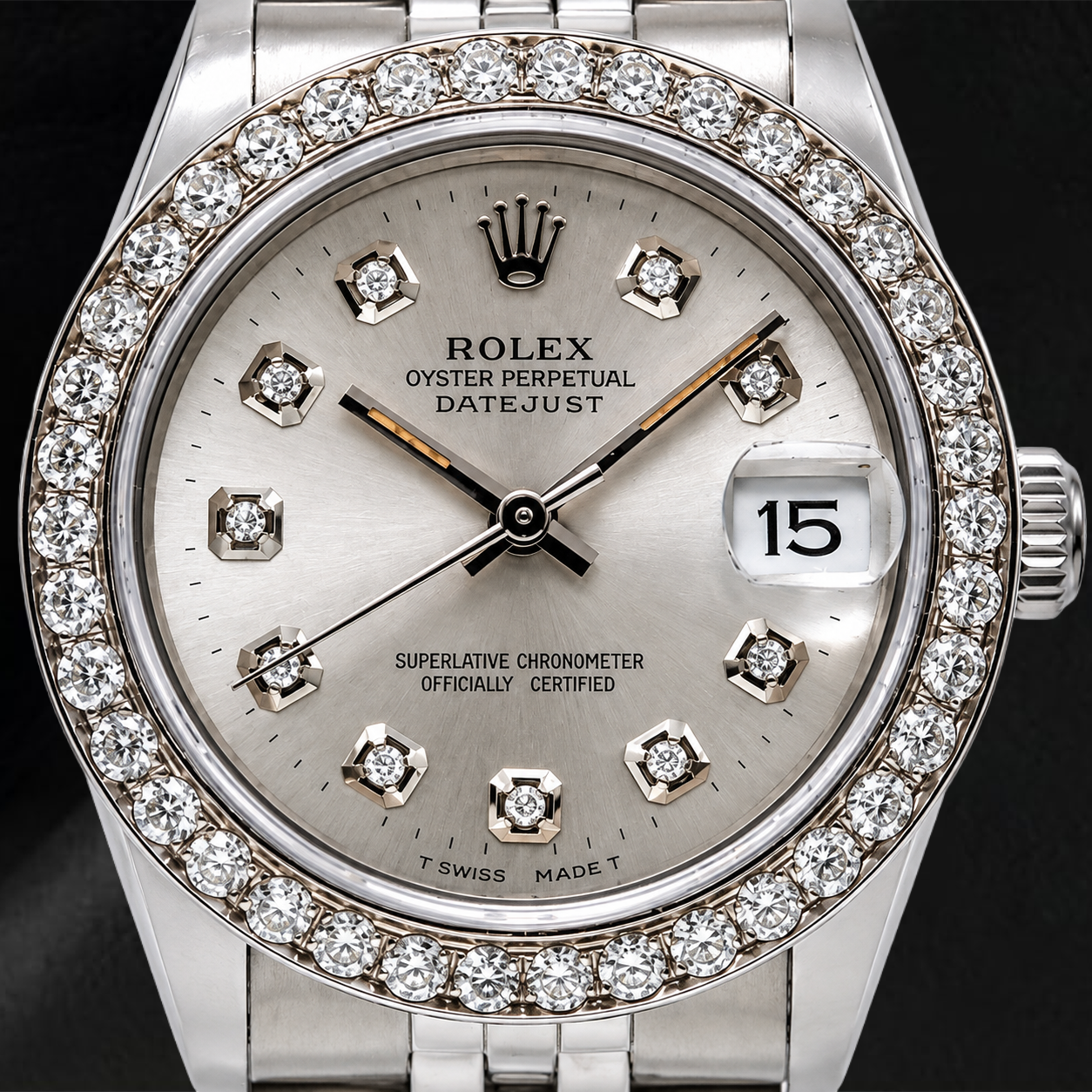 Orologio Rolex Datejust 78274 31mm Quadrante Argento con Diamanti Acciaio Inossidabile Bracciale Jubilee