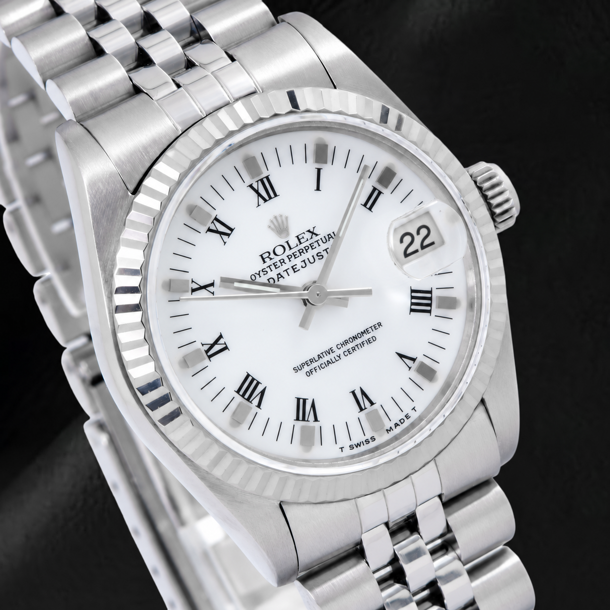 Orologio Rolex Datejust 78274 31 mm Quadrante Bianco con Numeri Romani Lunetta Liscia Acciaio Inossidabile Bracciale Jubilee