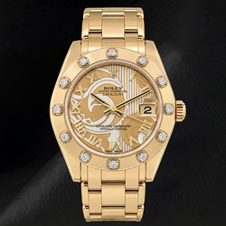 Rolex Datejust 81318 34 mm Orologio in Oro Giallo 18K Quadrante Romano in Madreperla Champagne