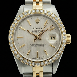 Rolex Datejust Giubileo in acciaio inossidabile e oro Orologio a bastone bianco Datejust