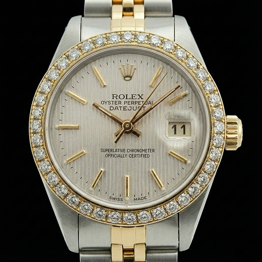 Rolex Datejust Giubileo in acciaio inossidabile e oro Orologio a bastone bianco Datejust