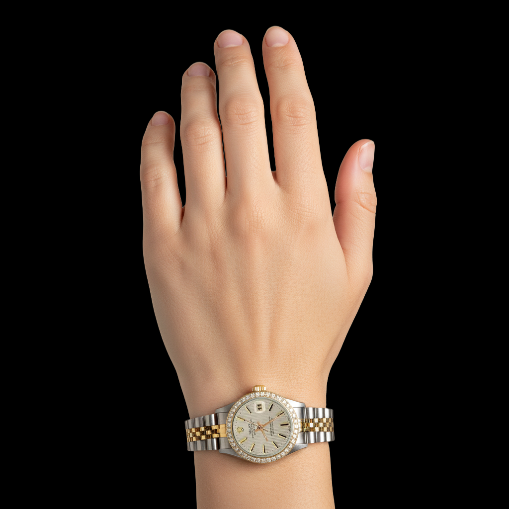 Rolex Datejust Giubileo in acciaio inossidabile e oro Orologio a bastone bianco Datejust P2