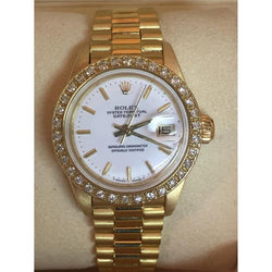 Rolex Datejust Orologio Bracciale in oro giallo Quadrante con lunetta in diamanti